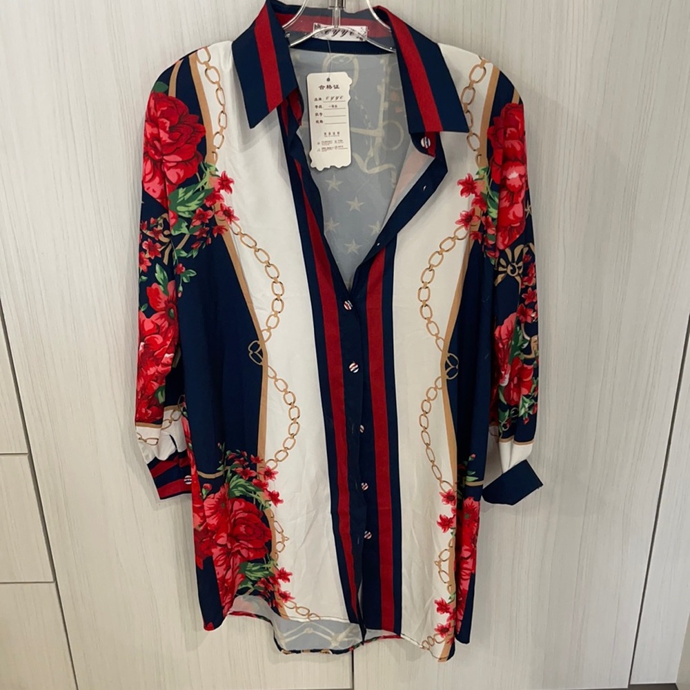 Colorful Ornamental Button Down